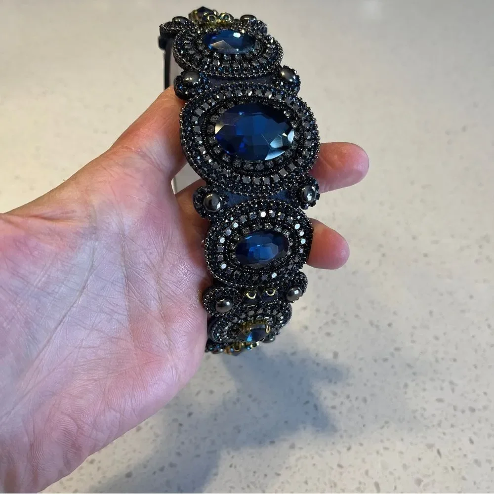 Gorgeous navy blue rhinestones Headband‎